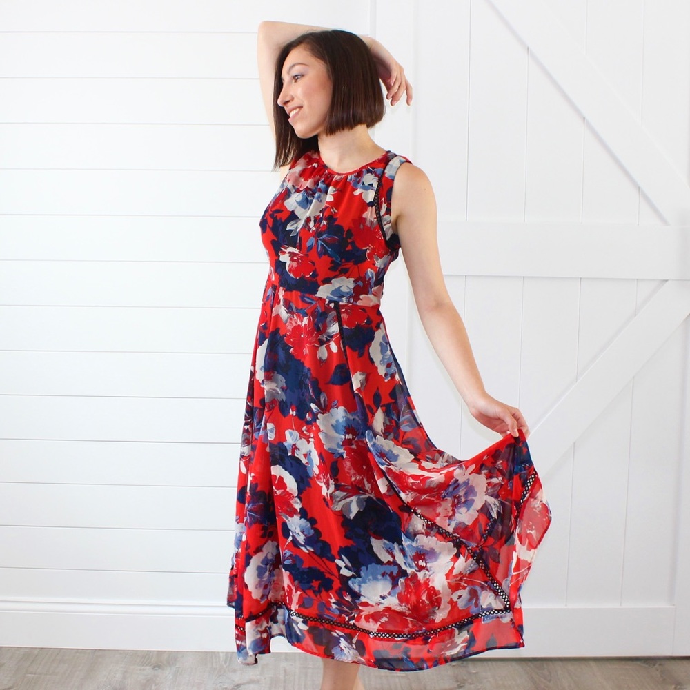 Floral Multicolor Midi Dress